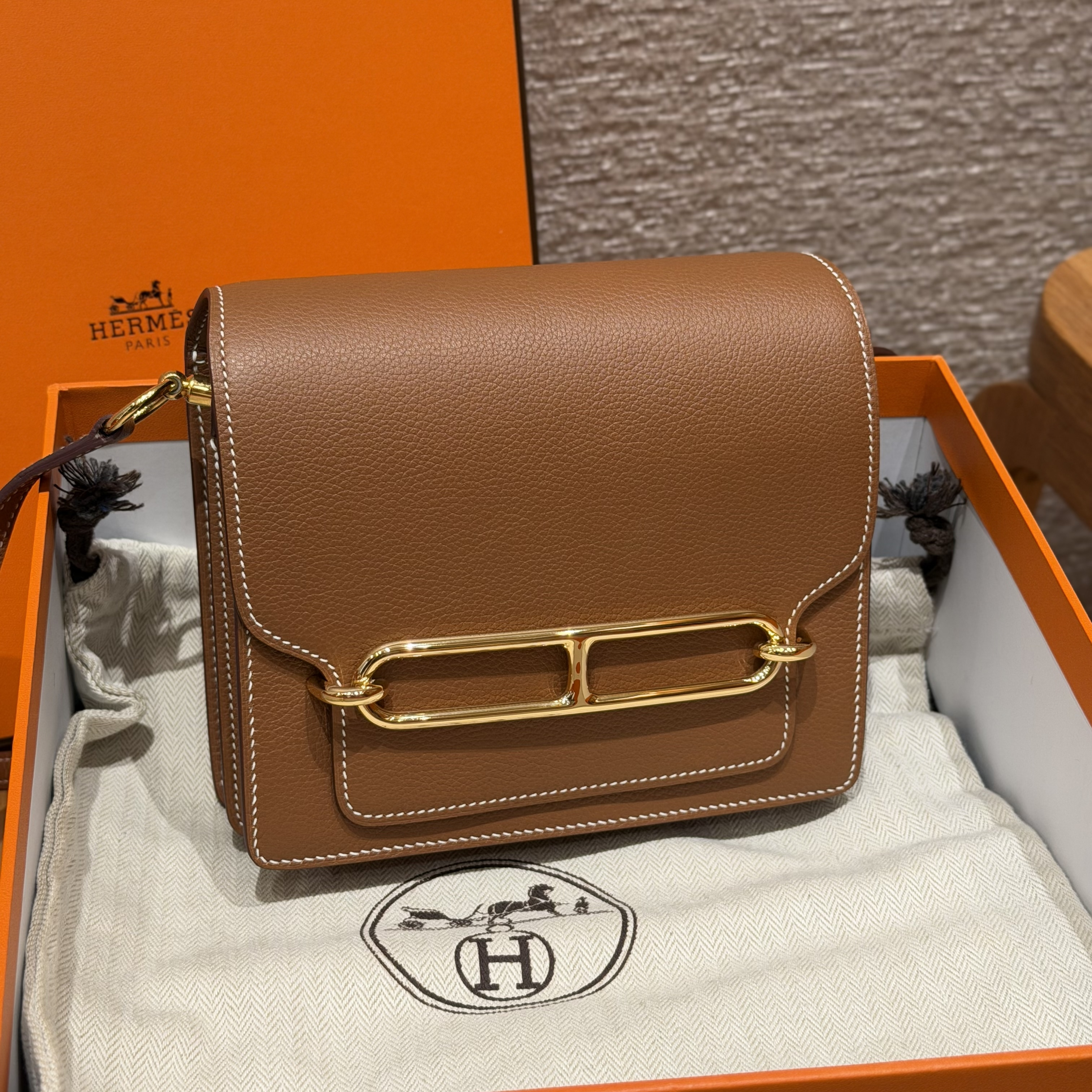 최고퀄 올수공 에르메스 룰리스 18 브라운 에버컬러 가죽 금장