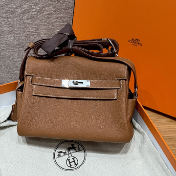 최고퀄 올수공 에르메스 켈리 메신저 24 브라운 토고 가죽 은장