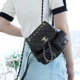 최고퀄 팬더샵 샤넬 듀마 투포켓 백팩 스몰 블랙 카프스킨