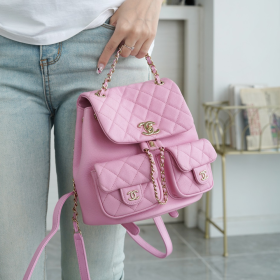 최고퀄 팬더샵 샤넬 듀마 투포켓 백팩 라지 핑크 카프스킨