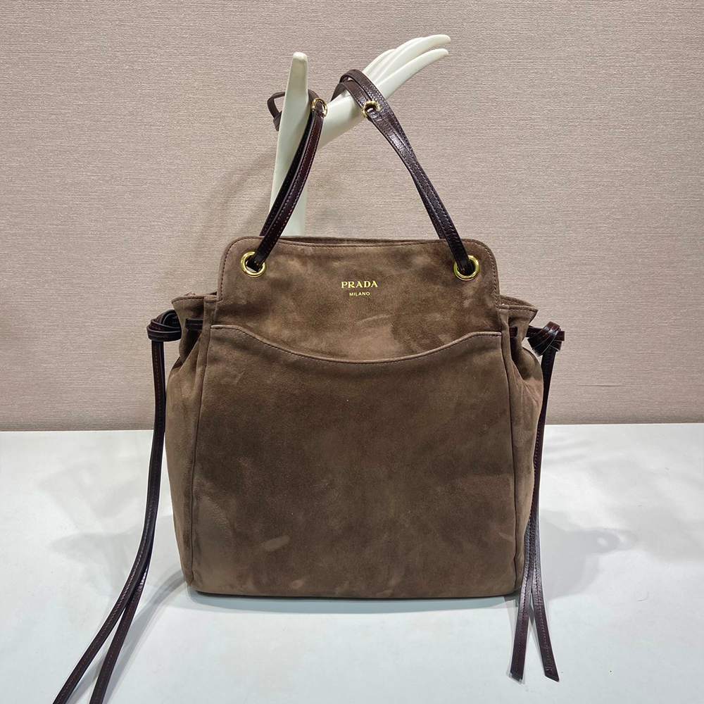 최고퀄 프라다 미디엄 캐리 스웨이드 토트백