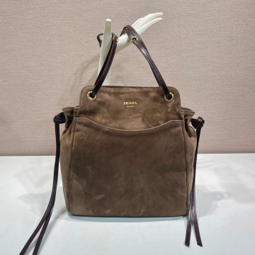 최고퀄 프라다 미디엄 캐리 스웨이드 토트백