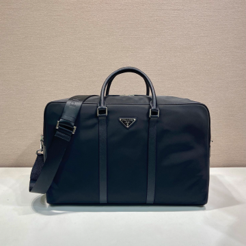 최고퀄 프라다 리나일론 및 사피아노 가죽 더플백 블랙 2VC042