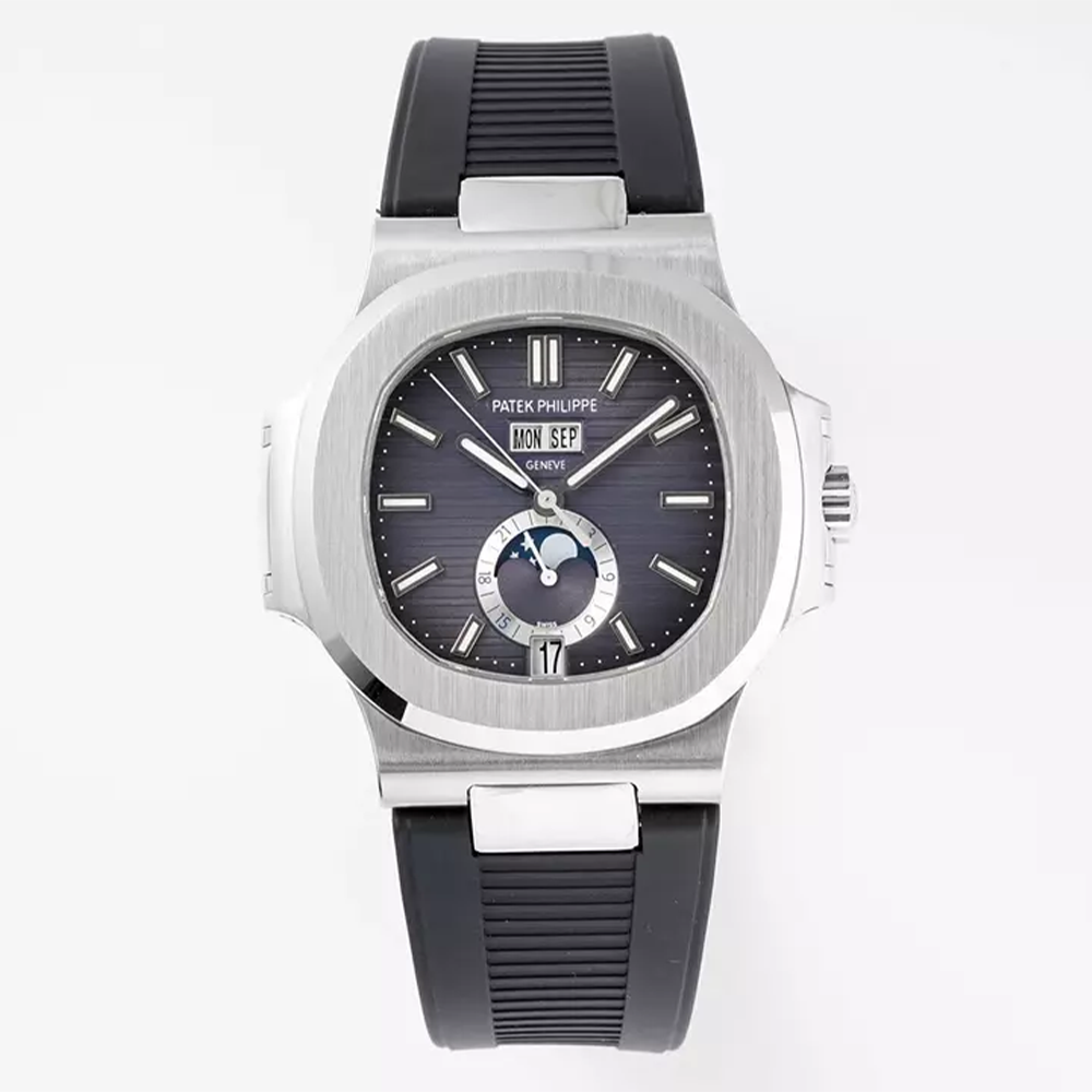 최고퀄 PP공장 파텍필립 애뉴얼 캘린더 그레이 다이얼 러버밴드 40.5mm 5726A